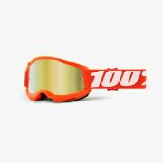 Gogle Dziecięce 100% Strata 2 Junior ORANGE - MIRROR GOLD LENS