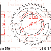 JT Zębatka Tylna JTR1793 rozmiar 520 Standardowa
