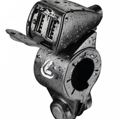 Lampa Usb-Fix Trek, wodoodporna ładowarka USB do kierownicy - Ultra Fast Charge - 5400 mA - 12/24 V