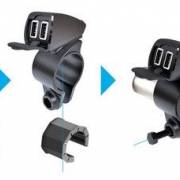Lampa Usb-Fix Trek, wodoodporna ładowarka USB do kierownicy - Ultra Fast Charge - 5400 mA - 12/24 V 