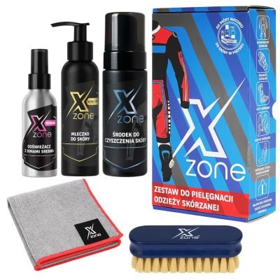Zestaw do pielęgnacji odzieży skórzanej Xzone normal + mleczko + jony woman + szczotka
