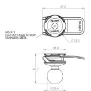 Adapter Quad Lock® z kulką mocującą 1" (V2) 