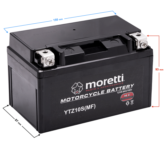 Akumulator Moretti AGM (Gel) MTZ10S 