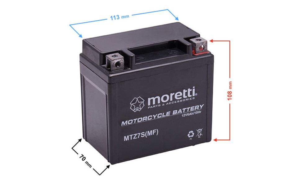 Akumulator Moretti AGM (Gel) MTZ7S 
