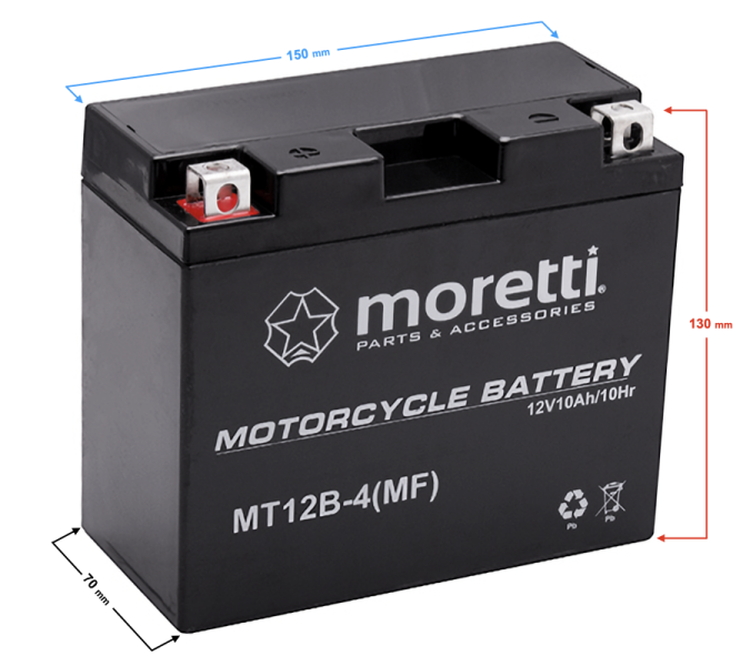 Akumulator Moretti AGM (Gel) MT12B 