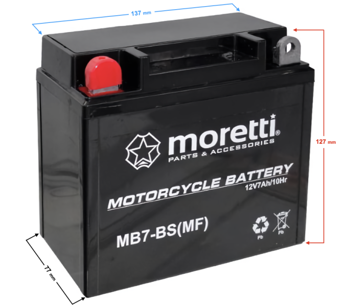 Akumulator Moretti AGM (Gel) MB7-BS 