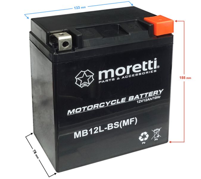 Akumulator Moretti AGM (Gel) MB12L-BS 