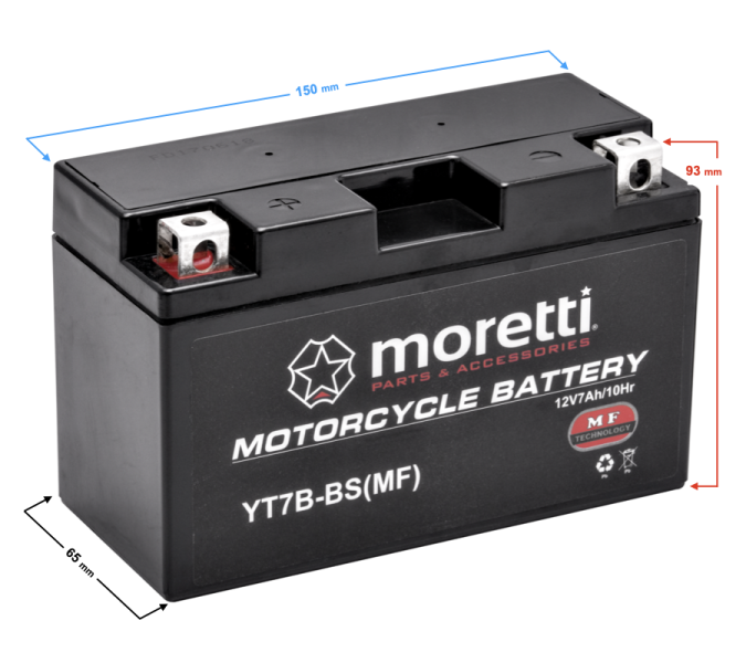 Akumulator Moretti AGM (Gel) MT7B-BS 