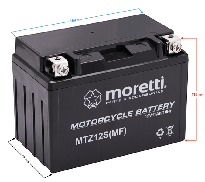 Akumulator Moretti AGM (Gel) MTZ12S 