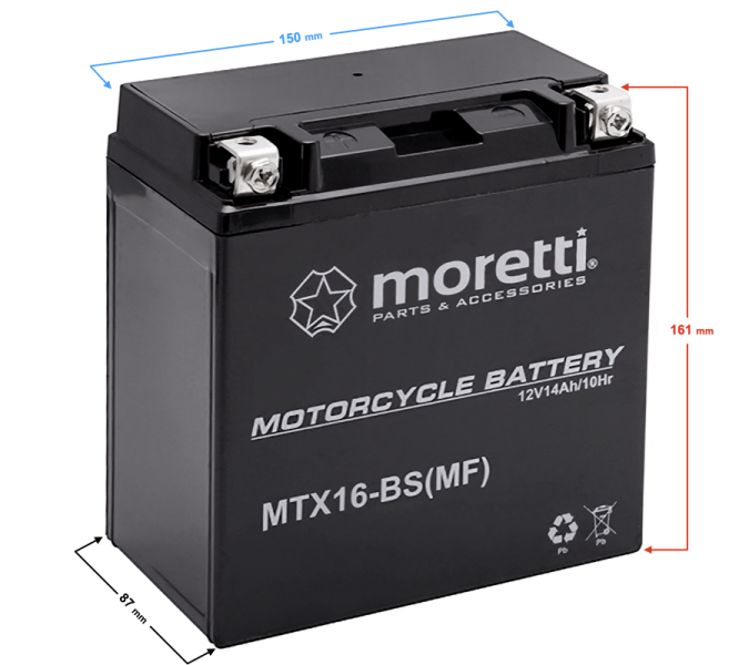 Akumulator Moretti AGM (Gel) MTX16 