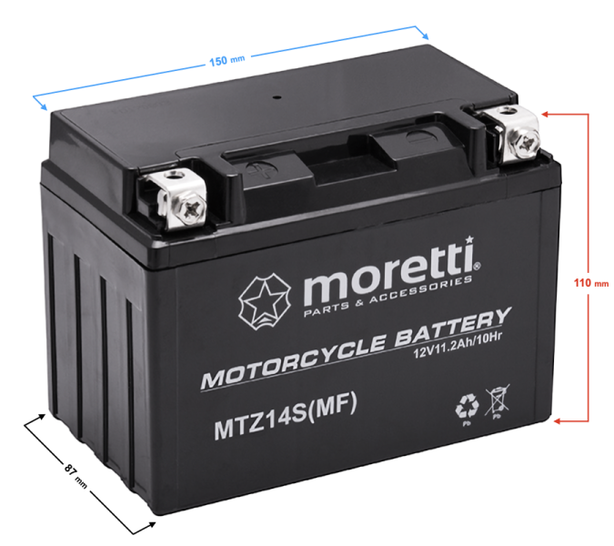 Akumulator Moretti AGM (Gel) MTZ14S 