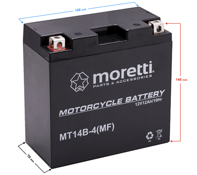 Akumulator Moretti AGM (Gel) MT14B 