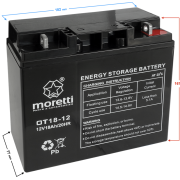 Akumulator Moretti (Gel) OT 12V/18AH  