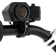 Biketec Gniazdo Usb Quick Charge 3.0 Z Woltomierzem I Wskaźnikiem Temperatury Zewnętrznej Montaż Na Kierownice 