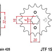 JT Zębatka Przednia JTF1550 rozmiar 428 Standardowa