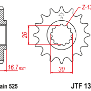 JT Zębatka Przednia JTF1370 rozmiar 525 Standardowa