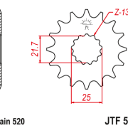 JT Zębatka Przednia JTF565 rozmiar 520 Standardowa