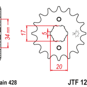 JT Zębatka Przednia JTF1264 rozmiar 428 Standardowa