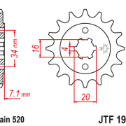 JT Zębatka Przednia JTF1903 rozmiar 520 Standardowa