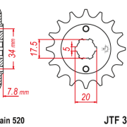 JT Zębatka Przednia JTF327 rozmiar 520 Standardowa