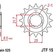 JT Zębatka Przednia JTF1537 rozmiar 525 Standardowa