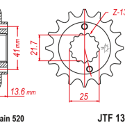 JT Zębatka Przednia JTF1307 rozmiar 520 Standardowa
