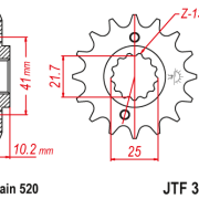 JT Zębatka Przednia JTF308 rozmiar 520 Standardowa