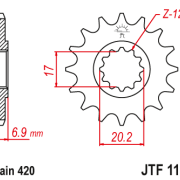 JT Zębatka Przednia JTF1120 rozmiar 420 Standardowa