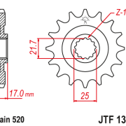 JT Zębatka Przednia JTF1381 rozmiar 520 Standardowa