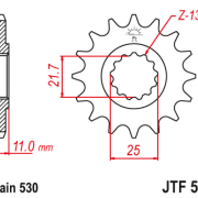 JT Zębatka Przednia JTF580 rozmiar 530 Standardowa