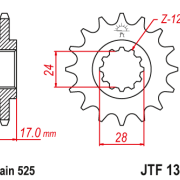 JT Zębatka Przednia JTF1371 rozmiar 525 Standardowa