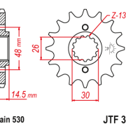 JT Zębatka Przednia JTF339 rozmiar 530 Standardowa