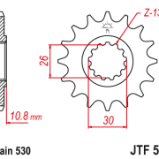 JT Zębatka Przednia JTF579 rozmiar 530 Standardowa