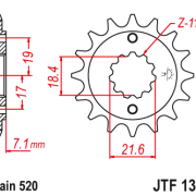 JT Zębatka Przednia JTF1321 rozmiar 520 Standardowa