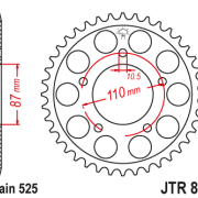 JT Zębatka Tylna JTR807 rozmiar 525 Standardowa