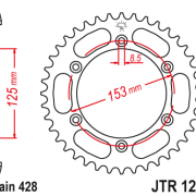 JT Zębatka Tylna JTR1258 rozmiar 428 Standardowa