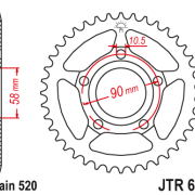 JT Zębatka Tylna JTR604 rozmiar 520 Standardowa