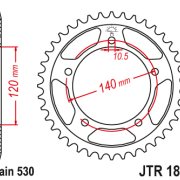 JT Zębatka Tylna JTR1800 rozmiar 530 Standardowa