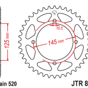 JT Zębatka Tylna JTR857 rozmiar 520 Standardowa