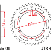 JT Zębatka Tylna JTR463 rozmiar 428 Standardowa