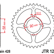 JT Zębatka Tylna JTR1221 rozmiar 428 Standardowa