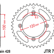 JT Zębatka Tylna JTR798 rozmiar 428 Standardowa