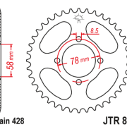 JT Zębatka Tylna JTR810 rozmiar 428 Standardowa