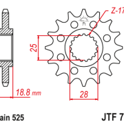 JT Zębatka Przednia JTF704 rozmiar 525 Standardowa