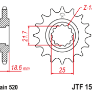 JT Zębatka Przednia JTF1538 rozmiar 520 Standardowa