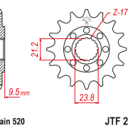 JT Zębatka Przednia JTF284 rozmiar 520 Standardowa