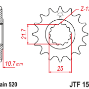 JT Zębatka Przednia JTF1595 rozmiar 520 Standardowa
