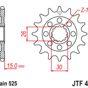 JT Zębatka Przednia JTF404 rozmiar 525 Standardowa