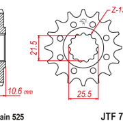 JT Zębatka Przednia JTF781 rozmiar 525 Standardowa