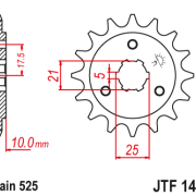 JT Zębatka Przednia JTF1448 rozmiar 525 Standardowa